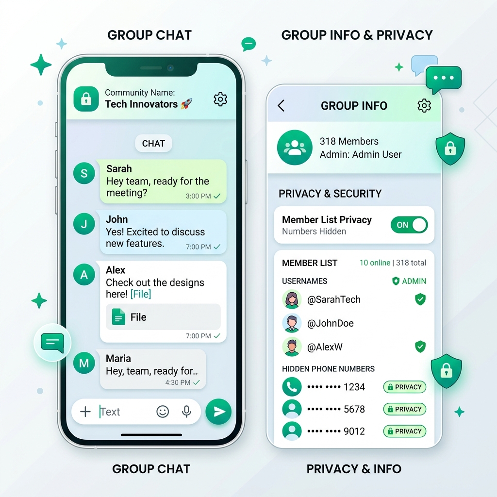WhatsApp Group and Community Member Privacy Comparison